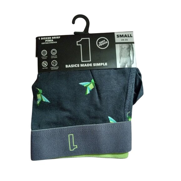 Mens S Boxer Briefs Waist Size 28-30 Pima Cotton Stretch Contour Pouch NEW - Picture 1 of 6